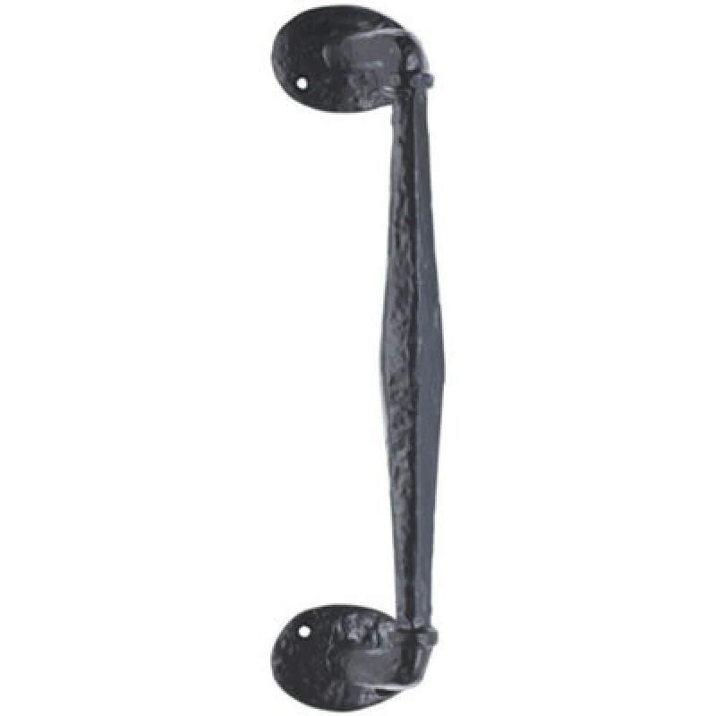 Image of Loops Offset Traditional Forged Pull Handle 263.5 x 67mm Black Antique Door Handle Black unisex