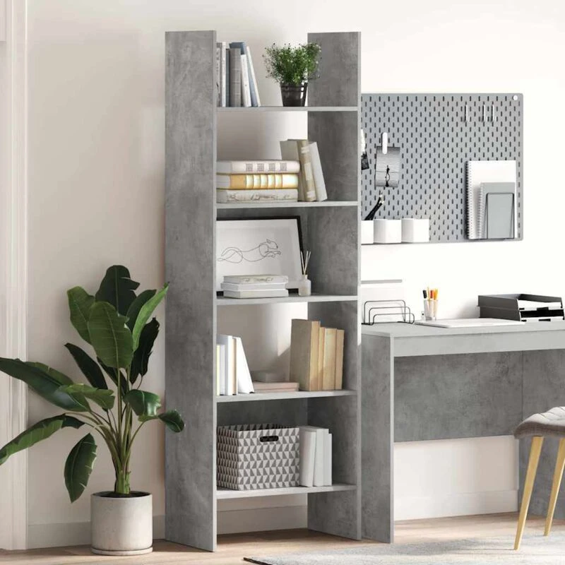 Image of VIDAXL Book Cabinet Concrete Grey 60x35x180cm Engineered Wood vidaXL 8720286352663