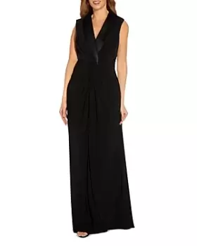 Image of Adrianna Papell Jersey Tuxedo Gown