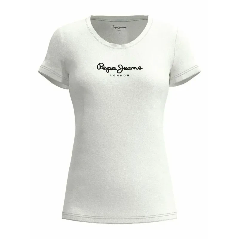 Image of Pepe Jeans Logo Print T-Shirt with Short Sleeves White Women XS;S;M;L;XL