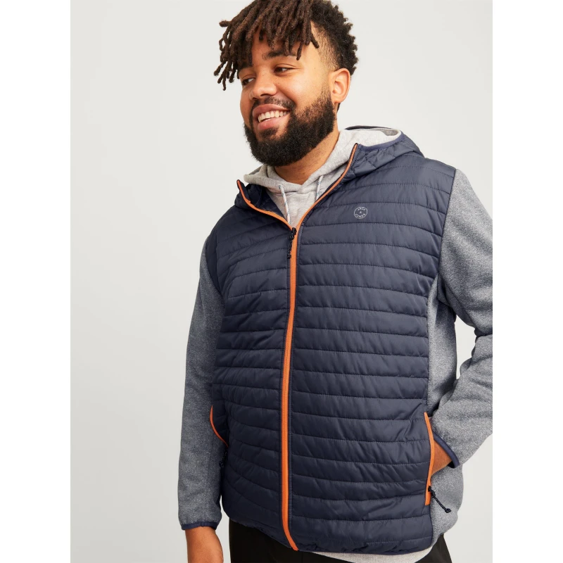Image of Jack and Jones Mens Lightweight Quilted Weather-Resistant Puffer Jacket Grey Melange male 2XL