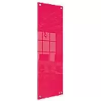 Image of Nobo Small Wall Mountable Whiteboard Panel 1915606 Dry Erase Glass Surface Frameless 300 x 900 mm Red