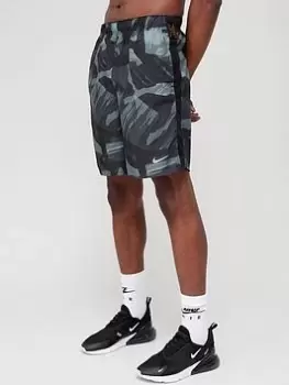 Image of Nike Challenger Mens 18cm (approx.) Brief-Lined Camo Running Shorts - Black, Size S, Men