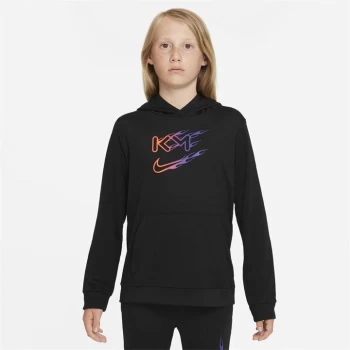 Image of Nike Dri-FIT Kylian Mbappe Hoodie Junior - Black/Pink