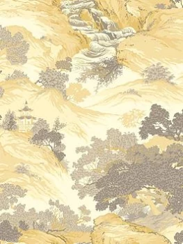 Image of Fine Decor Oriental Landscape - Yellow