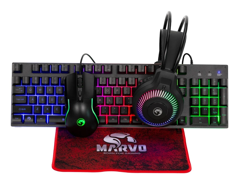 Image of Marvo Marvo CM416 LOOT40 keyboard Mouse included Gaming USB Black CM416-UK