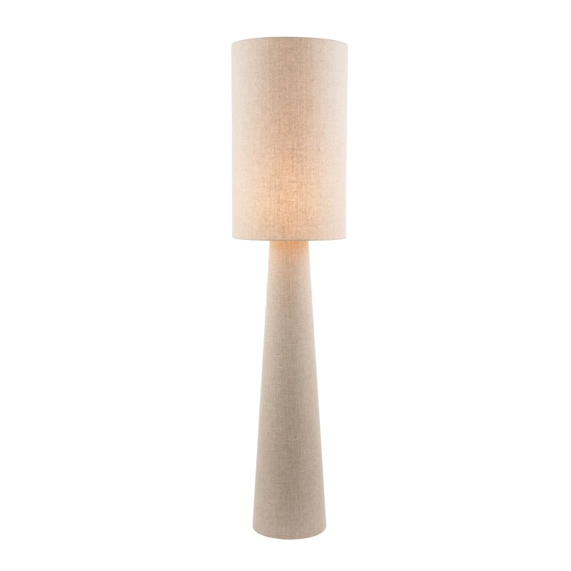 Image of Happy Homewares Modern Natural Oatmeal Linen Floor Lamp with Fabric Shade & Base Natural Unisex