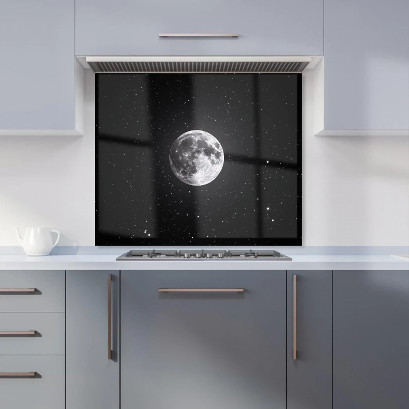 Image of Warren Reed - Designer Lunar Glow in the Night Sky Kitchen Splashback Size: 700mm x 650mm Multicolor Unisex 700mm x 650mm
