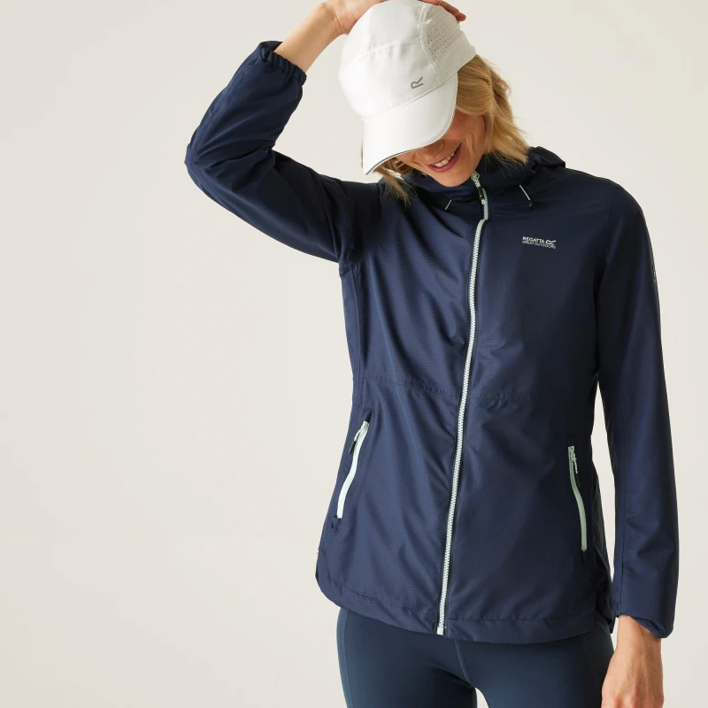 Image of Womens waterproof jacket Regatta Hamara IV Bleu Female 48