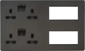 Image of Screwless Combination Plate - Smoked Bronze 230V IP20