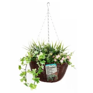 Image of Robert Dyas 30cm Easy Hanging Basket Pink and White