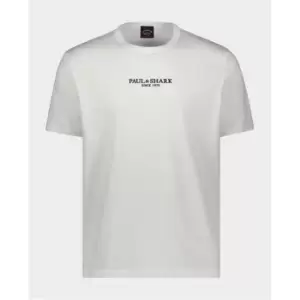 Image of Paul and Shark Organic Logo T-Shirt - White