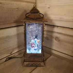 Image of Premier Decorations Ltd - Premier 27cm Christmas Light Up Snowman Water Spinner Decoration