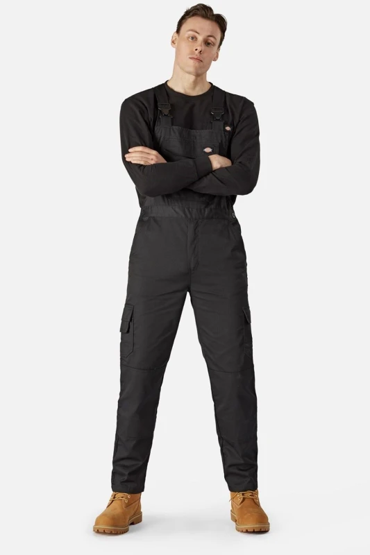 Image of Dickies Mens Everyday Bib And Brace Coverall Overall Small Black DIC023-BLKII-S