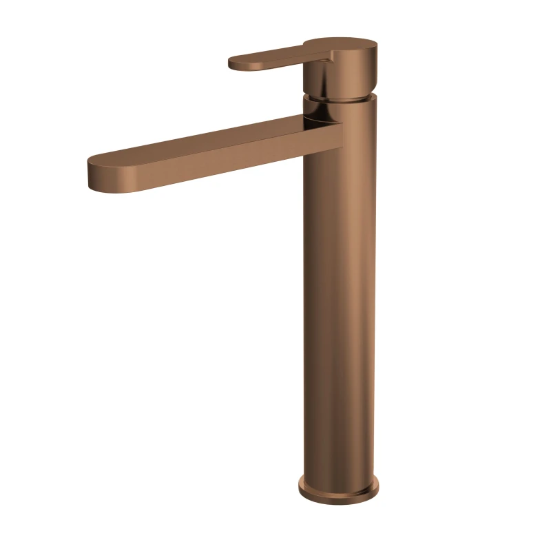 Image of Balterley Round High Rise Mono Basin Mixer Tap Brushed Bronze Brown