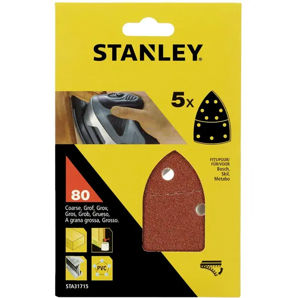 Image of Stanley Detail Sander Sheets 80G - STA31715-XJ