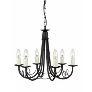 Image of Loops - 6 Bulb Chandelier Hanging Pendant LIght Black LED E14 60W Bulb