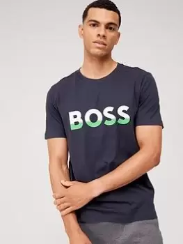 Image of BOSS 1 Logo T-Shirt, Dark Blue, Size L, Men