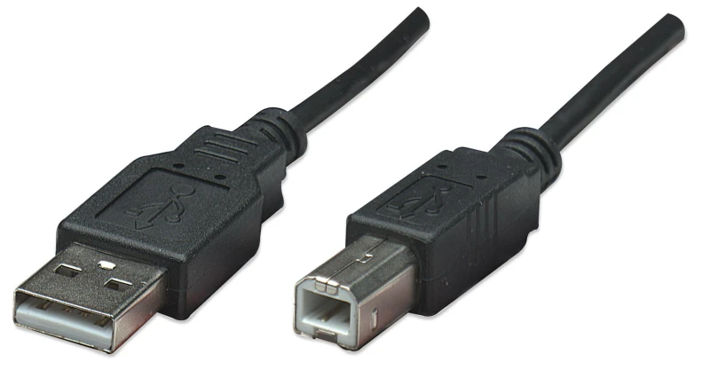 Image of Manhattan Manhattan USB-A to USB-B Cable, 0.5m, Male to Male, 480 Mbps (USB 2.0), Hi-Speed USB, Black, Lifetime Warranty, Equivalent to USB2HAB50CM 37