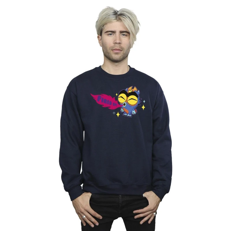 Image of Disney Men Big Hero 6 Baymax Fred Fired Up Sweatshirt in Navy Size: Small Navy S Male 5059934897045
