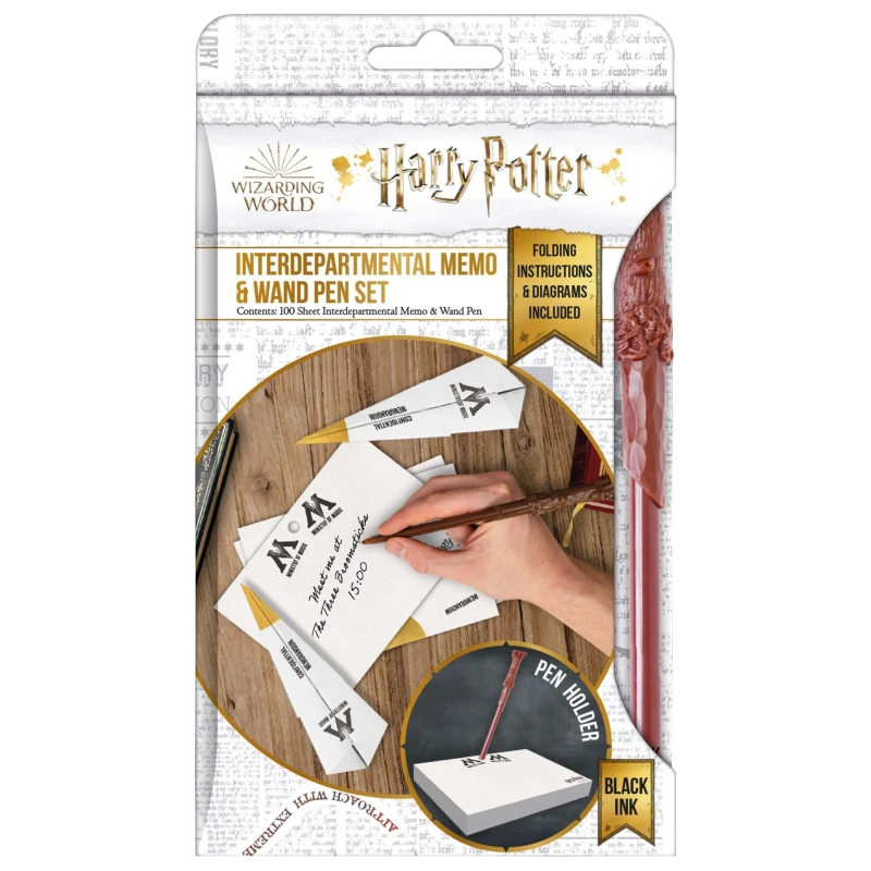 Image of Harry Potter Interdepartmental Memo Note Block and Pen Set White unisex