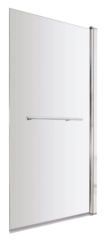 Image of Balterley 6mm Toughened Safety Glass Reversible Hinged Shower Bath Screen Silver unisex