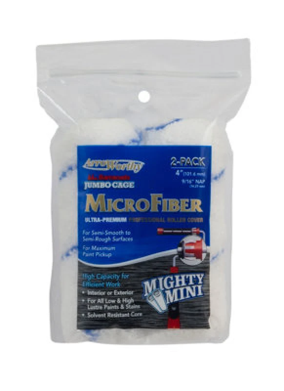 Image of Arroworthy Microfiber Nap Jumbo Cage Roller Refill Twin Pack - 4" X 9/16"