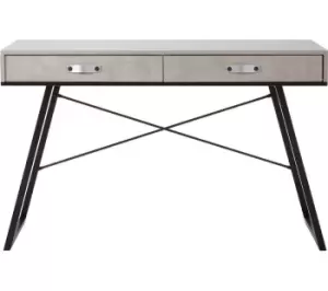 Image of INTERIORS by Premier Bradbury Veneer 2406127 Desk with 2 Drawers - Concrete