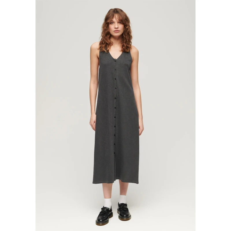 Image of Superdry Jersey Midi Ld42 Midi Dresses 6 (2XS) Black 64519203270