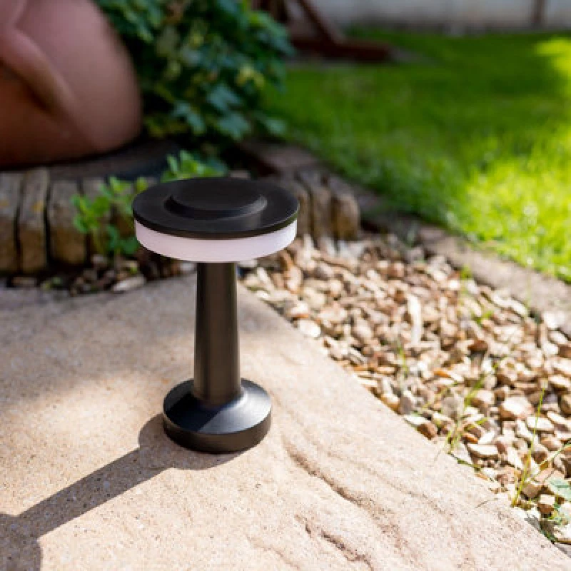 Image of ValueLights Black Outdoor Table Lamp Black