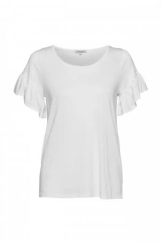 Image of Great Plains Lily lace Mix Peplum Sleeve Top Optic White