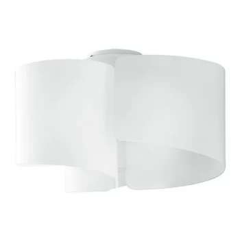 Image of Fan Europe Imagine - Curved Glass Semi Flush Ceiling Light, White, E27