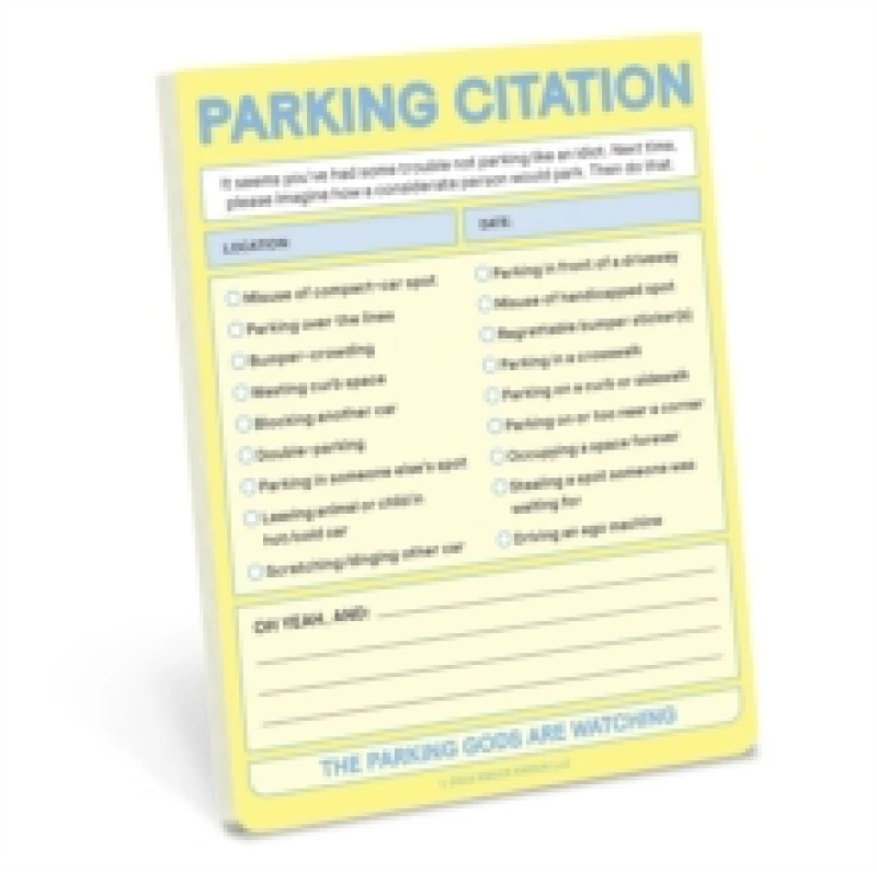 Image of Knock Knock Parking Citation Nifty Note (Pastel Yellow) Other printed item