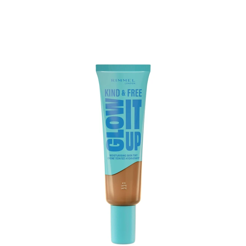 Image of Rimmel London Kind & Free GLOW IT UP Moisturising Skin Tint 30ml (Various Shades) - 410 Latte Latte