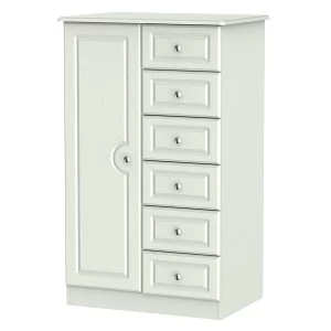 Image of Robert Dyas Montego Ready Assembled 1-Door 6-Drawer Childrens Wardrobe - Ash Grey