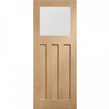 Image of XL Joinery DX 1930s Edwardian 4 Panel Fully Finished Oak Obscure Glazed Internal Door - 1981mm x 762mm (78 inch x 30 inch)