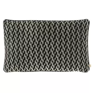 Image of Dione Geometric Rectangular Cushion Carbon, Carbon / 40 x 60cm / Polyester Filled
