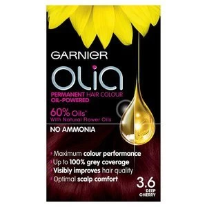 Image of Garnier Olia 3.6 Deep Cherry Red Permanent Hair Dye Red