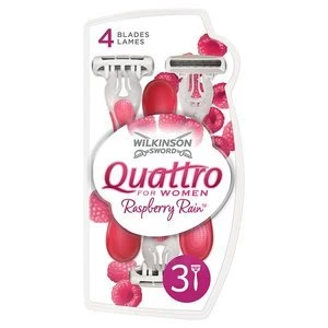 Image of Wilkinson Sword Quattro For Her Raspberry Rain Disps 3s