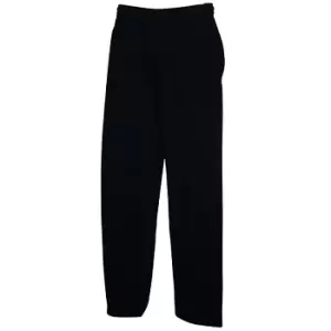 Image of Fruit Of The Loom Mens Open Hem Jog Pants / Jogging Bottoms (M) (Black)