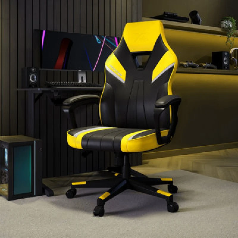 Image of X Rocker Tempest Ergonomic PC Office Gaming Chair - Yellow, Yellow 2025238