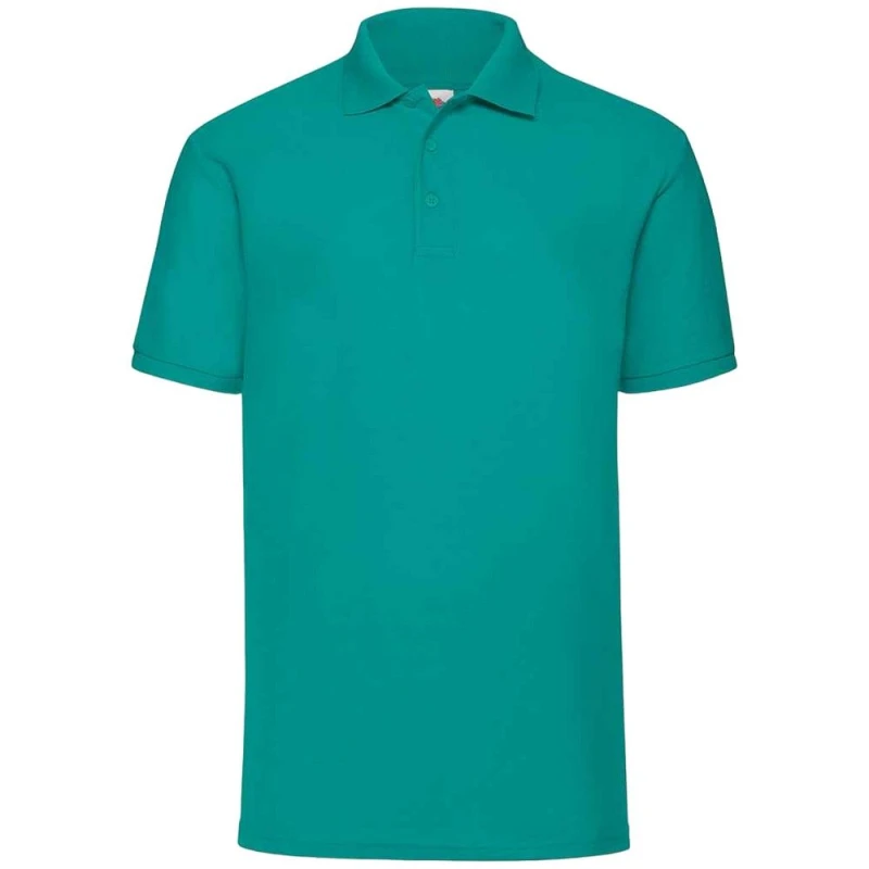 Image of Fruit Of The Loom Fruit of the Loom Men 65 35 Polo Shirt in Emerald Size: X-Large Emerald XL Male 5063470628582