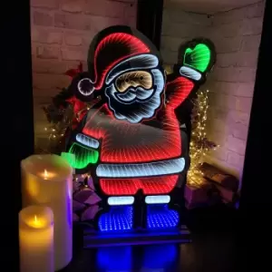 Image of 74cm LED Infinity Light Waving Santa