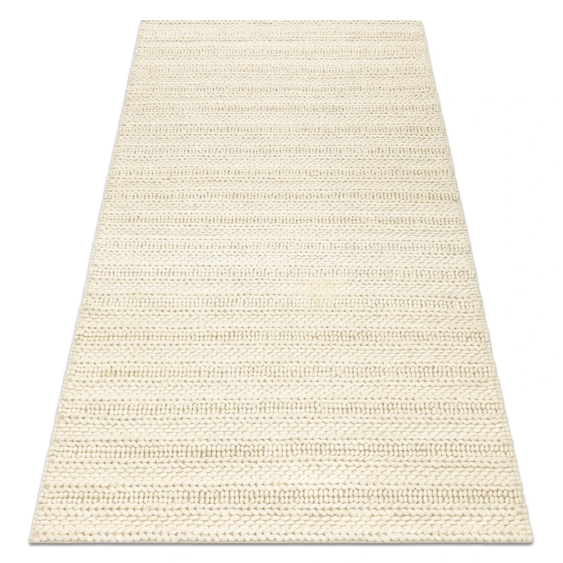 Image of RugsX Wool Carpet Tahar 99002B Cream - Hand-Woven Loop, Lines 160X240 Cm