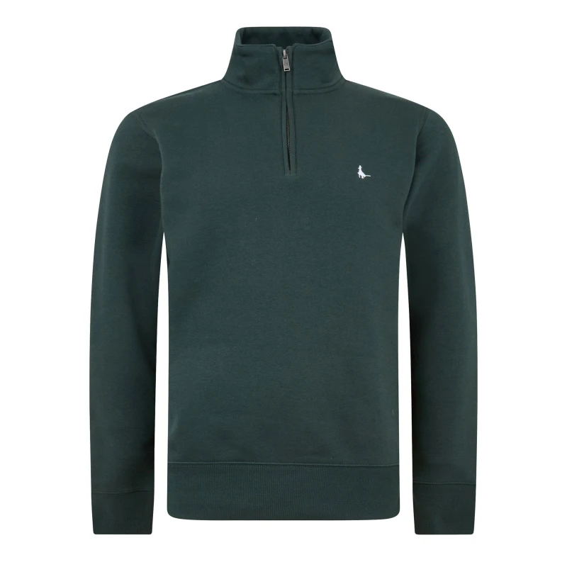 Image of Jack Wills Jack Barchester Quarter Zip Sweatshirt Dark Pine male S
