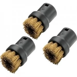 Image of Karcher Round Brushes with Brass Bristles for SC Steam Cleaners Pack of 3