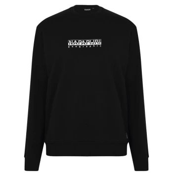 Image of Napapijri Box Logo Crew Sweatshirt - Black
