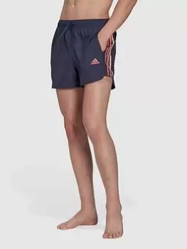 Image of adidas Performance Very Short Length Retro Split Swim Shorts, Navy, Size S, Men