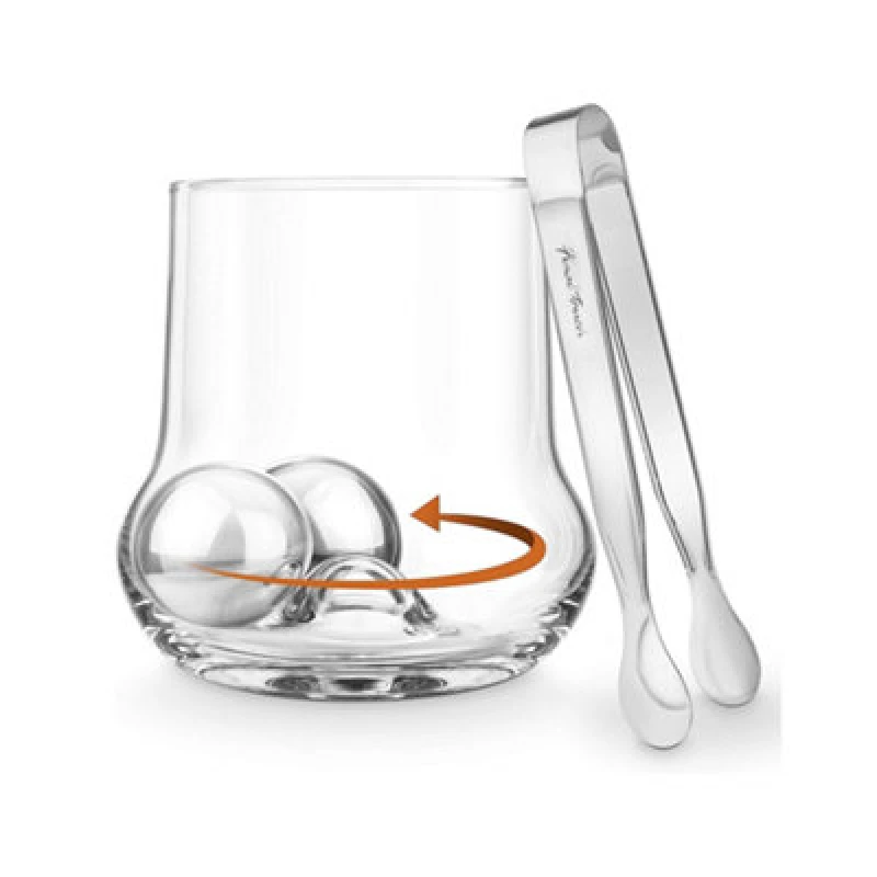 Image of Original Products Final Touch Rock Roller Whiskey Glass & Ice Chillings Balls With Tong Set