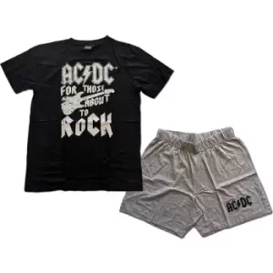 Image of AC/DC - FTATR Guitar Unisex XX-Large Summer Pyjamas - Black,Grey